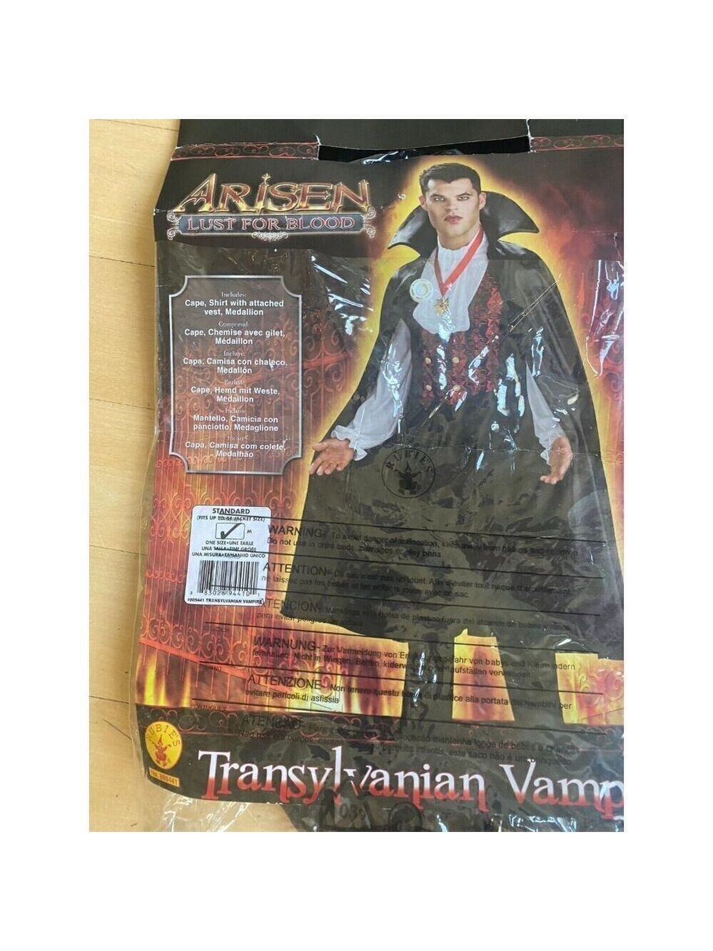 Halloween Vampire Adult Male Costume One Size